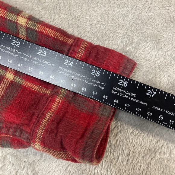 Work n Sport Flannel Shirt Men's Red Plaid Long Sleeve Button Up‎ XLT - Picture 8 of 10